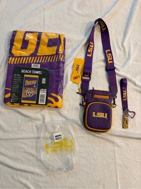 Montana West LSU Purple and Gold Crossbody Bag with Lanyard